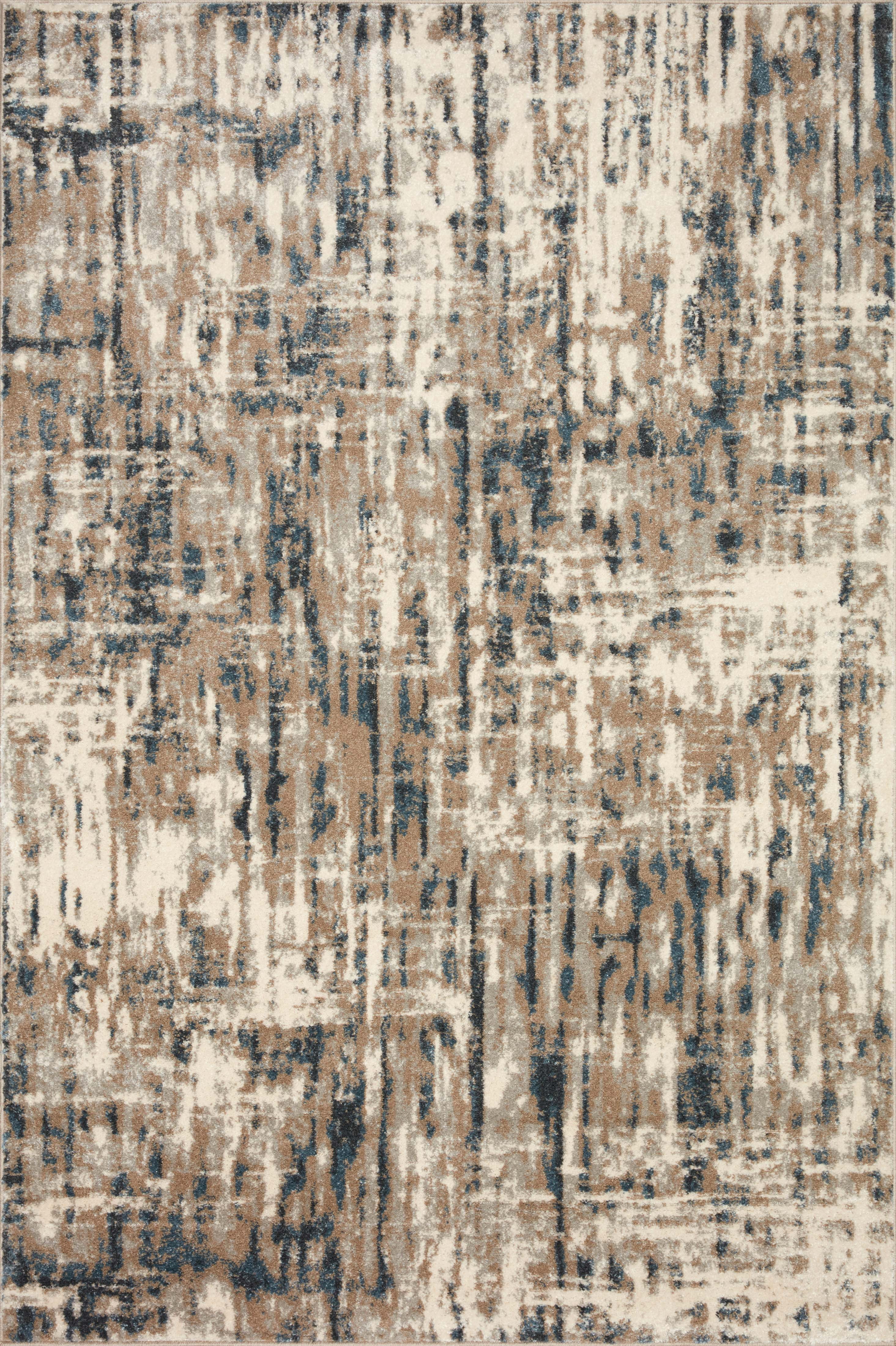Loloi Spirit SPI-02 Abstract Stone / Blue Area Rug 9'-4" x 13'