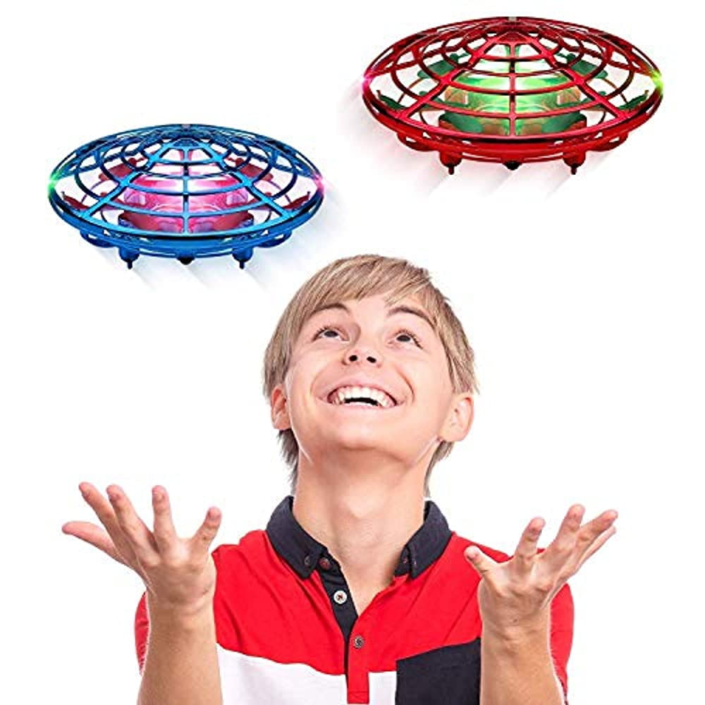 Force1 Scoot Combo Hand Operated Drone for Kids or Adults Easy Indoor Small UFO Flying Ball Drone Toys for Boys and Girls Hands Free Mini Drone Red/Blue 
