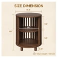 thumbnail image 2 of Round End Table, Wood Nightstand, Modern Bedside Table with Shelf, 3 Tier Small Side Table for Living Room Bedroom, Walnut - 19.7"D x 15.8"W x 15.8"H, 2 of 9