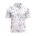 thumbnail image 4 of Men's Golf Polo Shirts Paint Splatter Print Short Sleeve Moisture Wicking Tees Summer Casual Performance Sports T Shirts, 3XL, 4 of 5