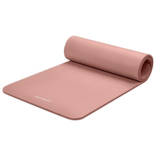 Retrospec Solana Yoga Mat 1/2 inches Thick w/Nylon Strap for Men &  Women - Non Slip Excercise Mat for Yoga, Pilates, Stretching, Floor &  Fitness Workouts, Rose 