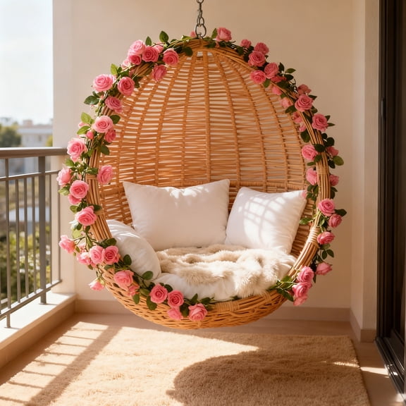 Silk Flower Wall Hanging, Imitation Floral Decoration for Home Décor, 69 Flower Strand for Party & Wedding