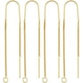 thumbnail image 6 of 8Pcs 2 Colors Ear Threads 18K Gold & 925 Sterling Silver Plated String Earring Threader 60mm Pull Through Threaded Long Chain with 925 Sterling Silver Pins and Loop for DIY DIY Earring Making, 6 of 9