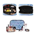 thumbnail image 5 of 3-Piece Travel Toiletry Bag Set, Hanging Wash Bag with Makeup Bag & Brush Case,Waterproof Cosmetic Organizer for Travel, Gym & Home Soft Blue Watercolor Foliage, 5 of 10