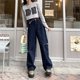 thumbnail image 1 of Pantalones vaqueros de estilo Y2K para mujer, Jeans delgados sueltos de nicho con piernas anchas y agujeros para mujer, Pantalones rectos casuales de cintura alta Pa, 1 of 4