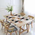 thumbnail image 6 of Boho Middle Century Placemats Set of 6, Abstract Modern Color Block Geometric Washable Wipeable Table Mats for Dining Tables, Indoor Outdoor Kitchen Place Mats for Holiday Party Table Decor, 6 of 9