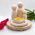 thumbnail image 4 of Puntoco Candelabros de madera con temática de hoguera familiar, acogedores adornos para el hogar, candelabros que añaden calidez a las reuniones familiares, 4 of 6