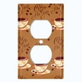 thumbnail image 2 of Metal Light Switch Plate Outlet Cover (Tan Floral Coffee Cup COF001), 2 of 13