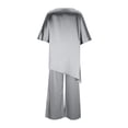 thumbnail image 5 of mihongmao Summer Lounge Sets For Women Travel Outfits Women's Solid Color Two-piece Set With Round Neck And Loose Casual Irregular Hem Gray 3X, 5 of 6