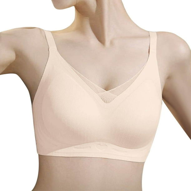 Brasier sin Varillas Mujer Sujetadores sin Costuras para Mujer con Frunces Grandes para Lucir Los Pequeños y Sujetadores Finos y Ajustables para Que No Queden Caídos. Grande