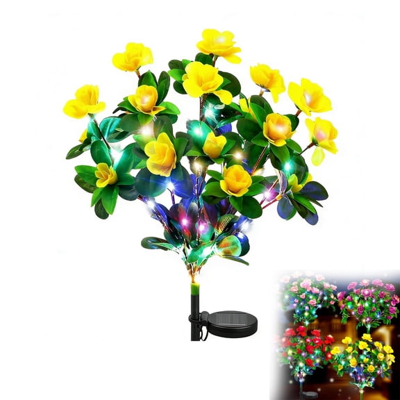 NWOKYZGH 2 Pack Solar Lights Outdoor Garden Decor, Solar Flowers Outdoor Waterproof Realistic Rose, for Patio Yard Garden Cemetery Decoration, Gifts