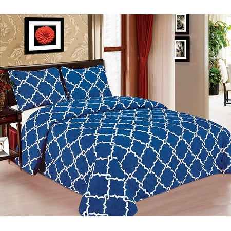 Galaxy Bedspread 3 Piece Quilt Set Soft Quilted Bedding New
