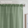 thumbnail image 2 of OVZME Sage Green Valance Curtains 14 Inches Length 2 PCS, Top Rod Pocket Crushed Valances Soft Lightweight Kitchen Window Curtains for Kitchen/Basement/Cafe/Dining Room, 42Wx14L inch, 2 of 7