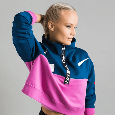 Nike Women's Pro Get Fit Fleece Half-Zip Jacket CJ3466 - Medium / Blue