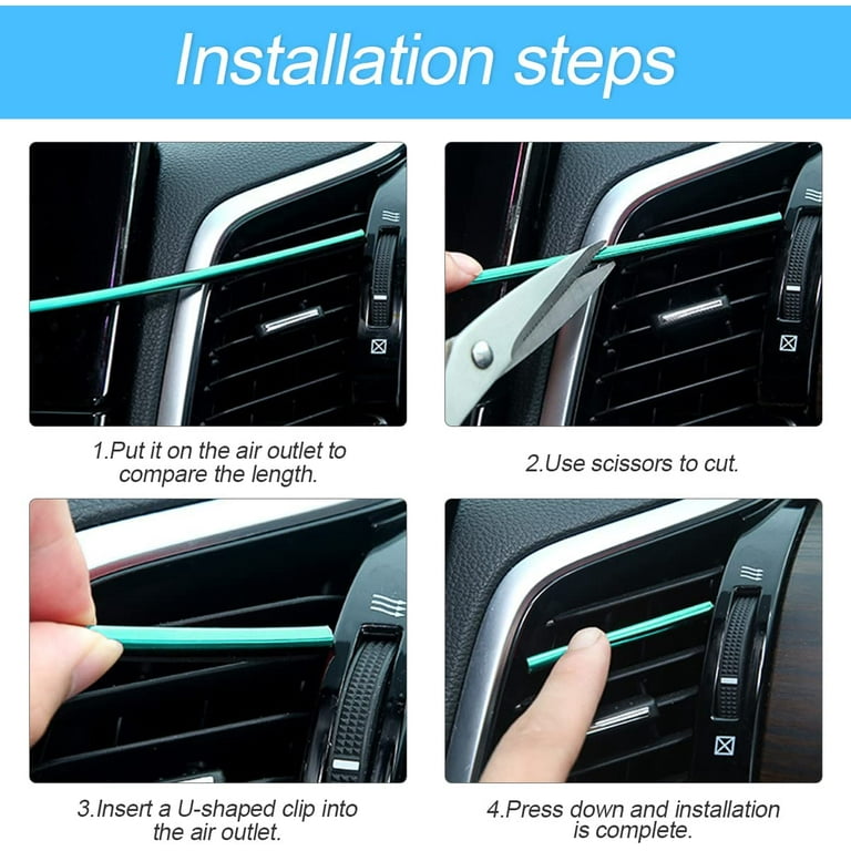 20PCS Car Air Conditioner Decoration Strip, Auto Air Vent Outlet