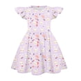 thumbnail image 3 of Girls Easter Dresses Spring Cute Black Dress Size 4-12 Midi Dresses Flutter Sleeve Kids Crewneck Sundress Bunny Print Tween Girls Clothes, 3 of 4