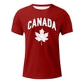 thumbnail image 4 of Ceisia Men's Canada Maple Leaf Print Relaxed Fit Crew Neck T-Shirt Red L Gifts, 4 of 5