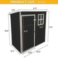 thumbnail image 2 of 5x3ft Resin Outdoor Storage Shed with Large Single-door,air vents  and side window Kit-Perfect to Store Patio Furniture,Black, 2 of 7