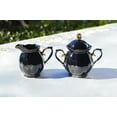 thumbnail image 2 of Grace Teaware Black Gold Scallop Fine Porcelain Sugar and Creamer Set C101, 2 of 2