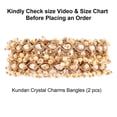 thumbnail image 5 of Efulgenz Beaded Bangles Crystal Tear Drop Bangle Bracelet Indian Oxidized Jewelry Boho Bohemian Faux Kundan Bangle Bridal Wedding Jewelry Indian Bangle Set for Women (2 Pcs) Size 2.8, 5 of 7