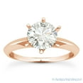 thumbnail image 2 of Round Cut Forever ONE D-E-F Moissanite 6-Prong Knife-Edge Solitaire Engagement Ring in 14k Rose Gold, 2 of 5
