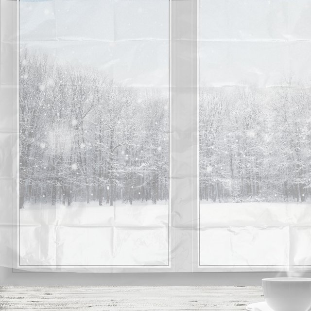 UPGRATOR Window Cover for Winter Transparent Plastic Film Insulation Kit Windproof and Tear Resistant