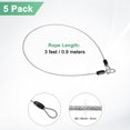 thumbnail image 3 of Uxcell 5-Pack Candado de Seguridad con Cable, 3FT 5mm Recubierto de Acero Inoxidable, Cable de Equipaje Resistente a Cortes de Acero Trenzado [Transparente], 3 of 6