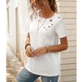 thumbnail image 3 of Womens Distressed Tshirt,Ripped T Shirt Round Ripped Topfor Women Ripped T Shirt Exceptional Value, 3 of 7
