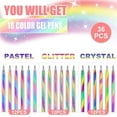thumbnail image 2 of 36 Pcs Rainbow Gel Pens Color Changing Glitter Neon Gel Pens Rainbow Pens for Adult Coloring Book, 2 of 5