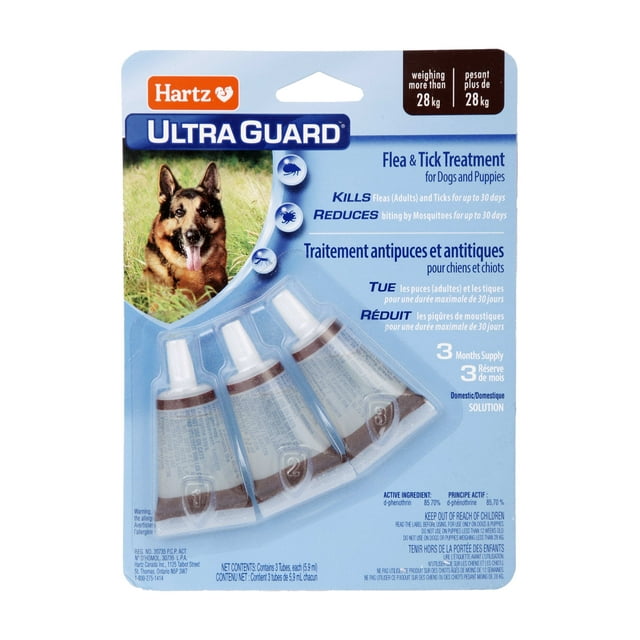Traitement anti-puces et tiques Hartz Ultra Guard pour chiens et chiots de plus de 28 kg (60 lbs)