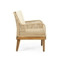 thumbnail image 5 of Inkwood Acacia Wood Outdoor Chat Set with Cushion, Teak, Light Brown, and Beige, 5 of 14