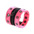 thumbnail image 3 of Gothic Zipper Wristband Wide Jewelry PU Leather Punk Bracelet for Women Men Pink, 3 of 7
