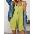 thumbnail image 6 of aidice Jumpsuits for Women Casual Low Neck Sleeveless Loose Comfy Summer Wide Leg Shorts Pockets Rompers, 6 of 7