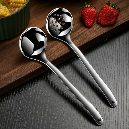 

SunSunrise Reliable Soup Spoon Universal Stainless Steel Soup Ladle with Ergonomic Handle Household Supplies