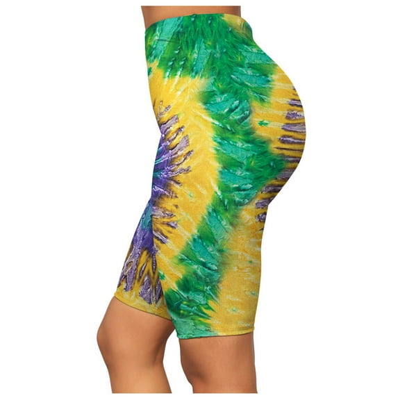 Puntoco Yoga Pants Clearance Women High Waist Hip Stretch Printed Tie-Dye Fitness Sports Yoga Pants Shorts E