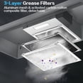 thumbnail image 6 of 24 inch Range Hood Under Cabinet, Stainless Steel Kitchen Hood 280CFM, Ducted/Ductless Vent Hood with Rocker Button Control, Stove Hood with 2 Speeds Fan, Bright LED Light, black, silver, white, 6 of 9