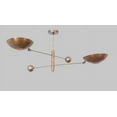 thumbnail image 2 of 2 Shade Counterbalance Mid Century Modern Raw Brass Light FIxture Sputnik Chandelier, 2 of 4