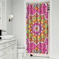 thumbnail image 2 of Cute Floral Daisy Pattern Curtain 36x72 Inches, Quick-Drying Polyester with Plastic Rings, Yellow Bloom for Boho Bathrooms, 2 of 5