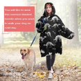 thumbnail image 4 of Wearable Oversized Blanket,Black Cartoon Dinosaurs Skeletons Bones Pattern Wearable Blanket Hoodie for Adults,Cozy Hooded Blankets with Super Pockets,Super Warm Fuzzy Pullover for Women & Men, 4 of 6