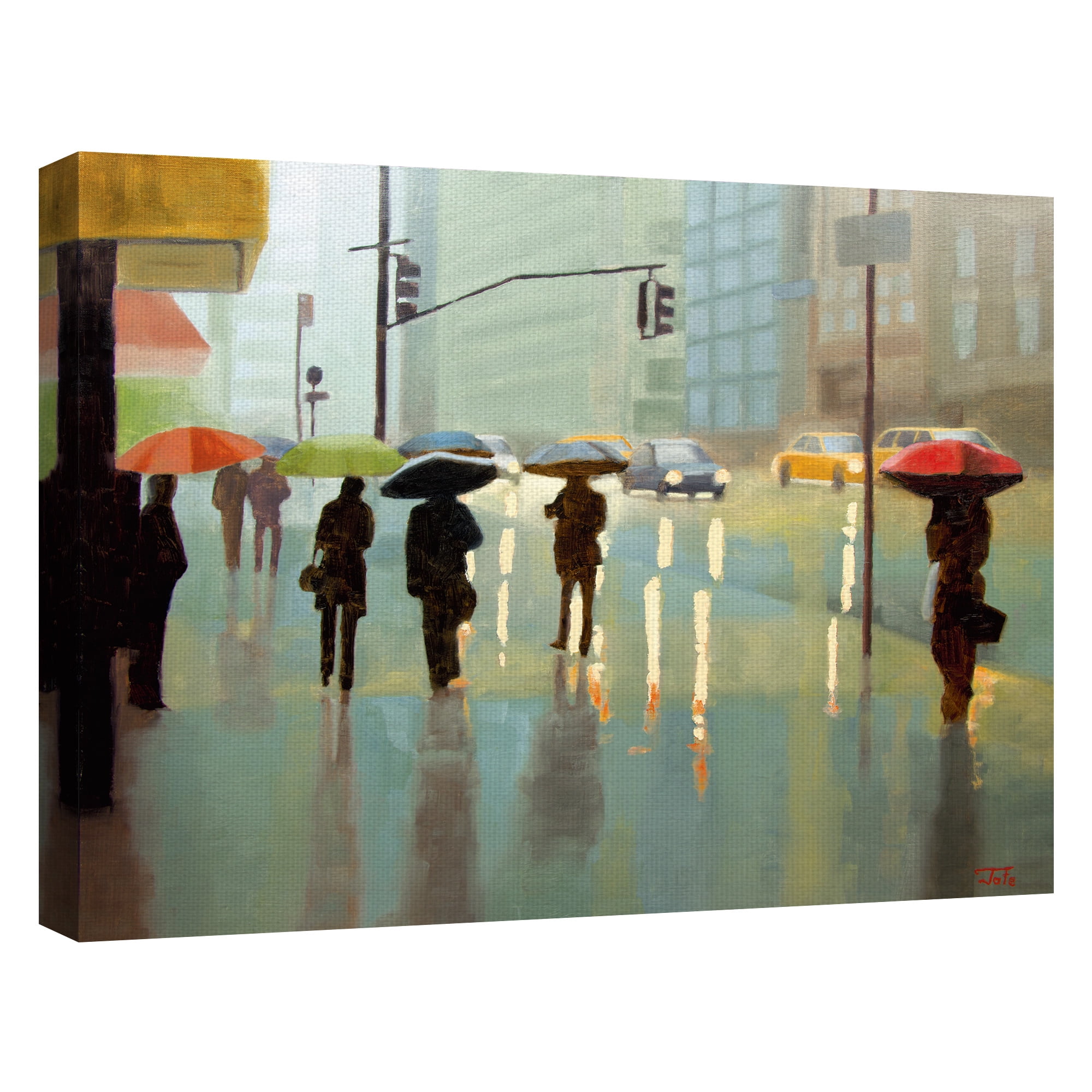 Masterpiece Art Gallery New York Reality Rainy Street By Tate Hamilton Canvas Art Print 30" x 40"