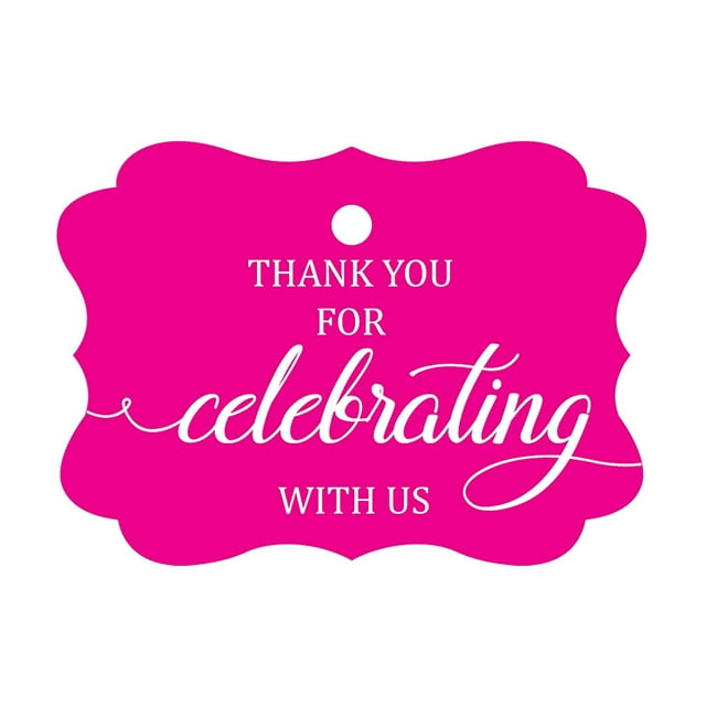 100 Pcs Custom Paper Tags Thank You For Celebrating Wedding Favor Gift Hang Tags