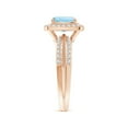 thumbnail image 3 of Angara Natural 1.4 Ct. Aquamarine with Diamond Halo Ring in 14K Rose Gold for Women (Ring Size: 3), 3 of 9