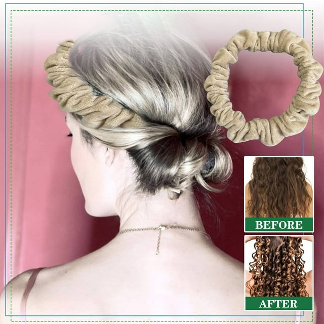 Xihbxyly Rizador de Pelo Sin Calor, Accesorio de Terciopelo Suave, Cómoda Diadema para Rizar El Cabello Durante El Sueño, Crea Rizos Sin Esfuerzo, Peinado En Casa, Perfecto para Personas Ocupadas, Sa