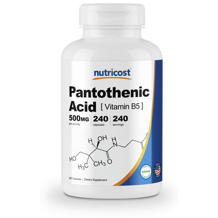 Nutricost Pantothenic Acid (Vitamin B5) 500mg, 240