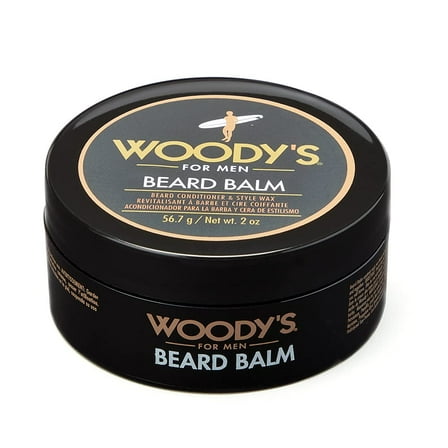 Woody's 2-in-1 Beard Balm for Men, Beard Softener & Conditioner with Beeswax & Coconut Oil, 2 oz