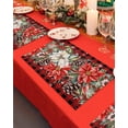 thumbnail image 4 of Red White Flowers Placemats Set of 6 Pine Cone Winter Snowflakes Christmas Red Black Plaid Heat Insulation Washable Place Mats, Non-Slip Table Mats for Dining Table Party Kitchen Decor,13x19 Inch, 4 of 4
