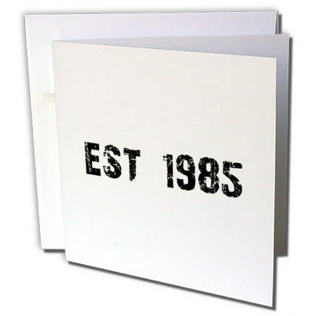 3dRose Grunge Est Established in 1985 - Eighties Baby Born Child of the 1980s - Personal custom birth year - Greeting Cards, 6 by 6-inches, set of 6