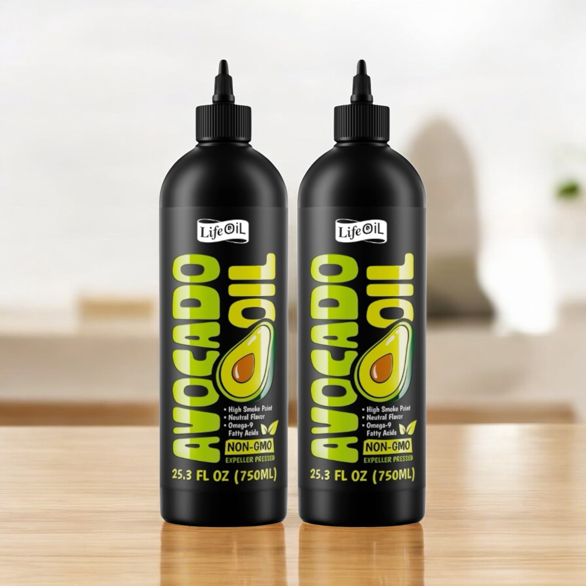 LifeOiL Non-GMO Avocado Oil (Pack of 2) 25.3 Fluid Ounces - 750 ML