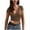 Coffee, variant on Going out Tops for Women Deep V Neck Ruched Cropped Slim Comfy Short Sleeve Tee Casual Summer