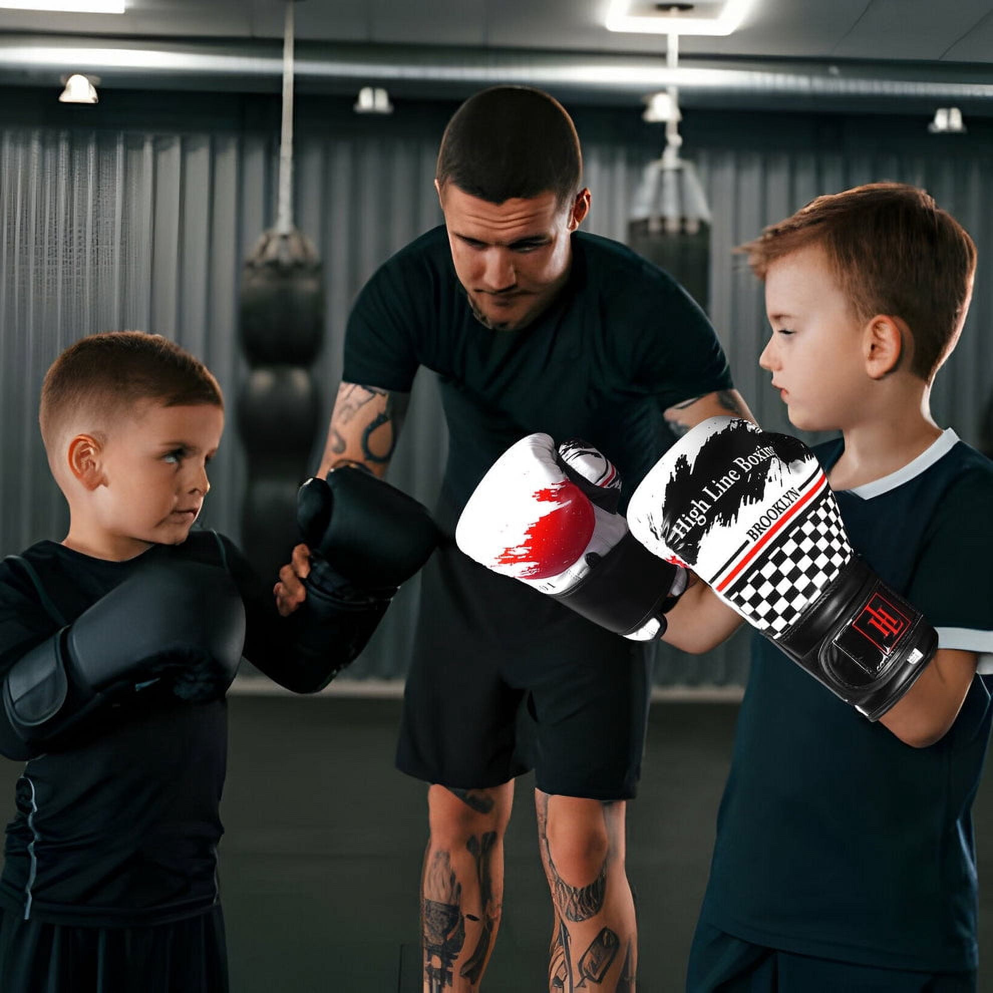 High Line Essential Series White Boxing Gloves for Kids | Youth Boxing Gloves for Punching, Boxing, MMA, Kickboxing, Muay Thai, Sparring| Kids Punching Gloves 4 oz, 6 oz & 8 oz